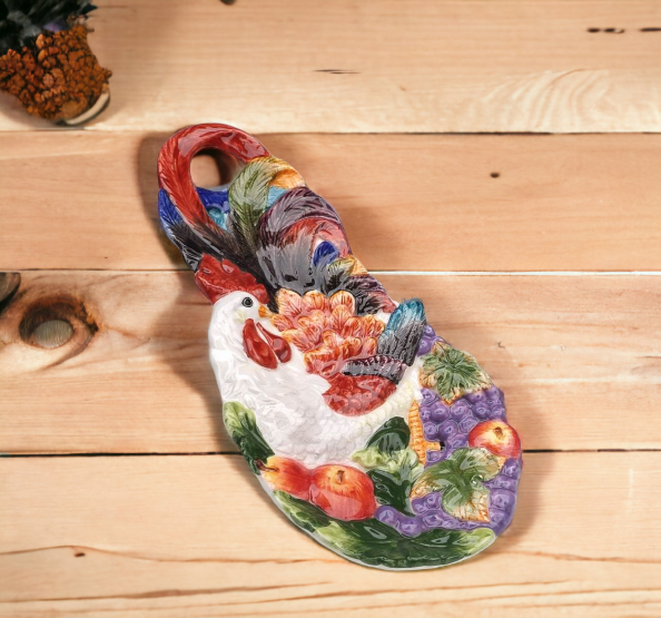 Ceramic Rooster Spoon Rest Home Décor Gift for Her Gift for Mom Kitchen Décor Farmhouse Décor Fall Decor - Spoon Rests