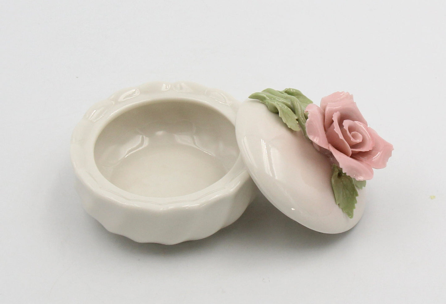 Ceramic Rose Flower Jewelry Box Home Décor Gift for Her Gift for Mom Vanity Décor Valentine’s Day Décor Romantic Décor