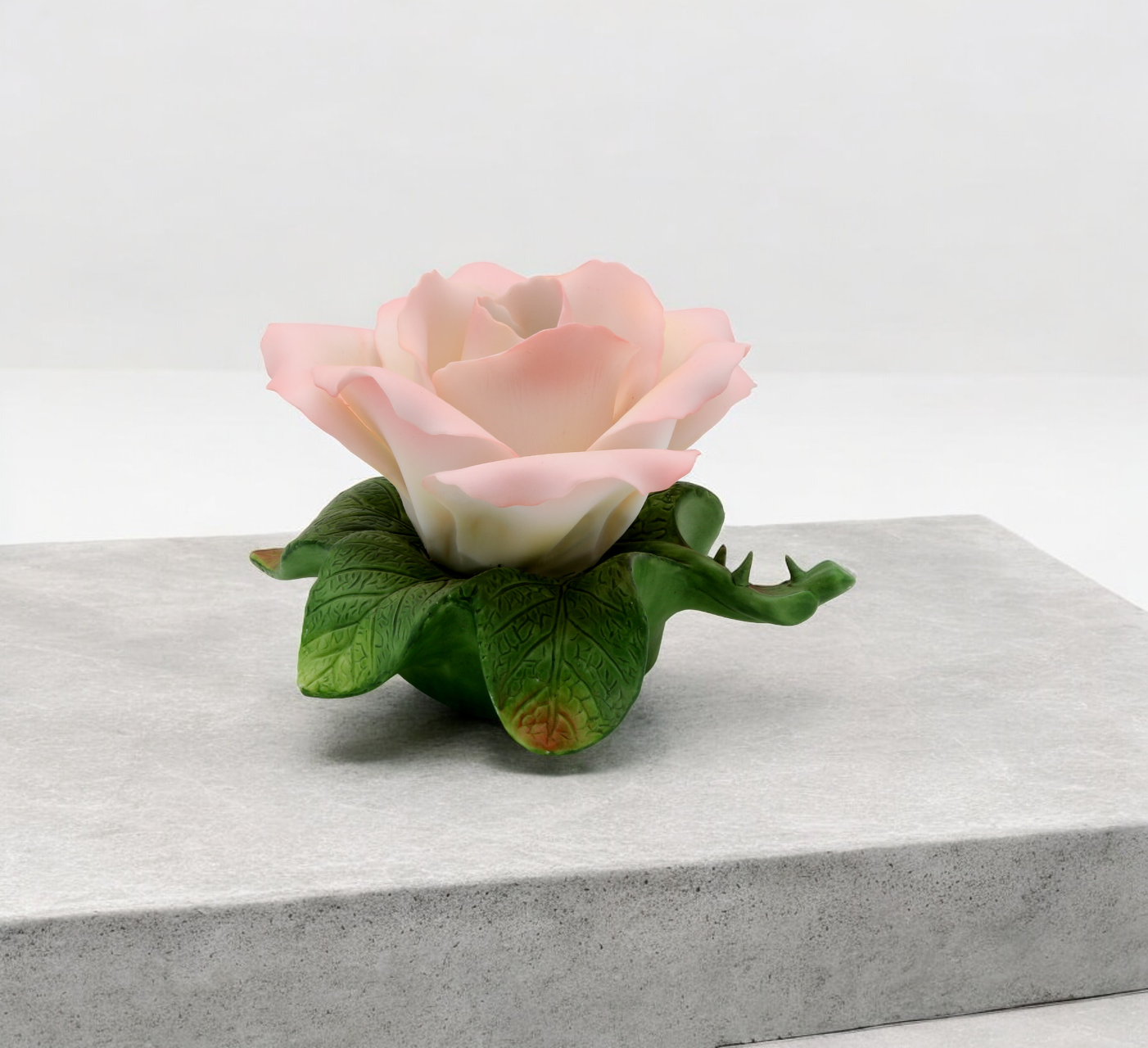 Ceramic Rose Flower on Leaf Nightlight Home Decor Gift for Her Gift for Mom - Night Lights & Ambient Lighting