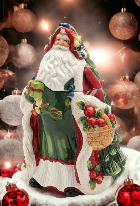 Ceramic Santa Candy Jar - Fruitful Holiday Collection Home Décor Gift for Her Gift for Mom Kitchen Décor Christmas