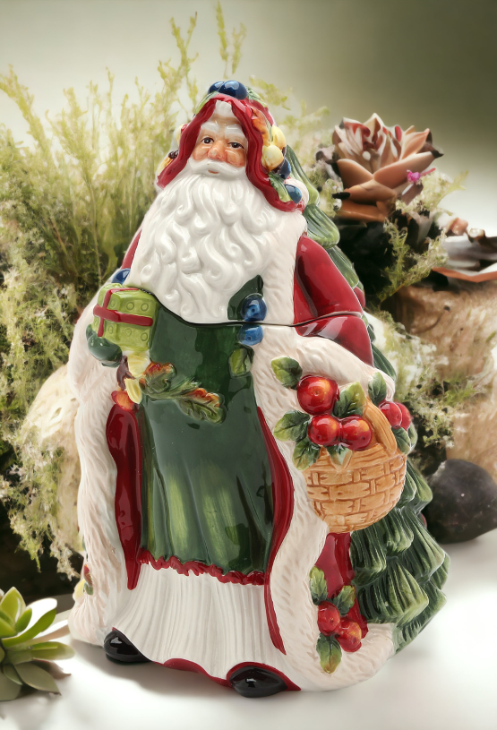Ceramic Santa Candy Jar - Fruitful Holiday Collection Home Décor Gift for Her Gift for Mom Kitchen Décor Christmas