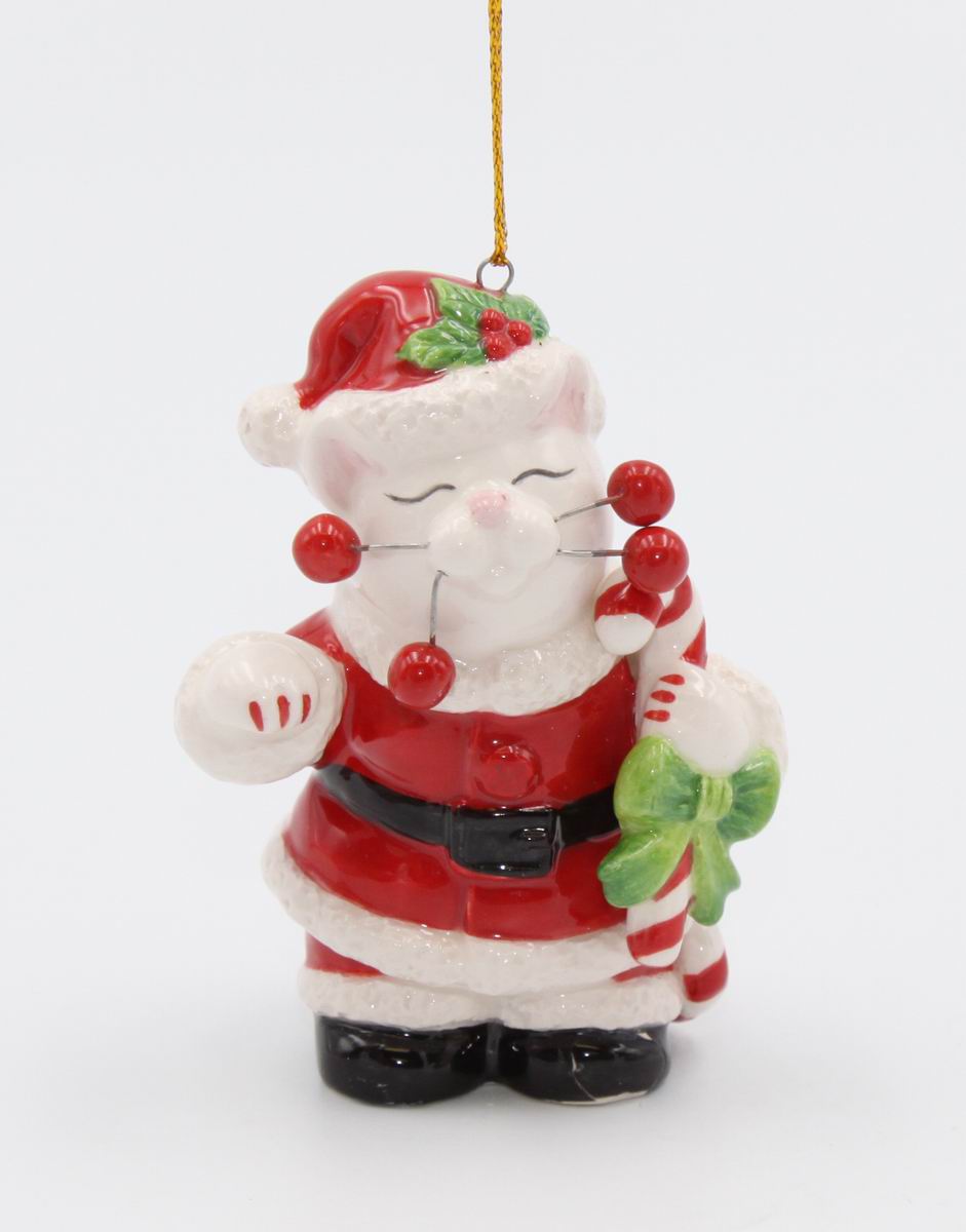 Cat Ornament - Santa - kevinsgiftshoppe