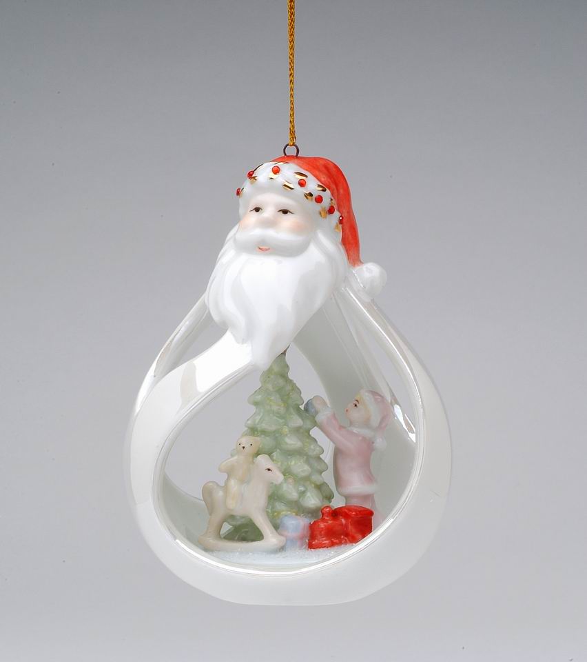 Ceramic Santa Ornament - Decorating Christmas Tree Home Décor Gift for Her Gift for Mom Kitchen Décor Christmas Décor