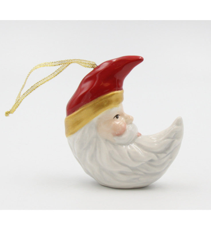 Ceramic Santa Ornament - Moon Christmas Tree Decor Gift for Her - Ornament