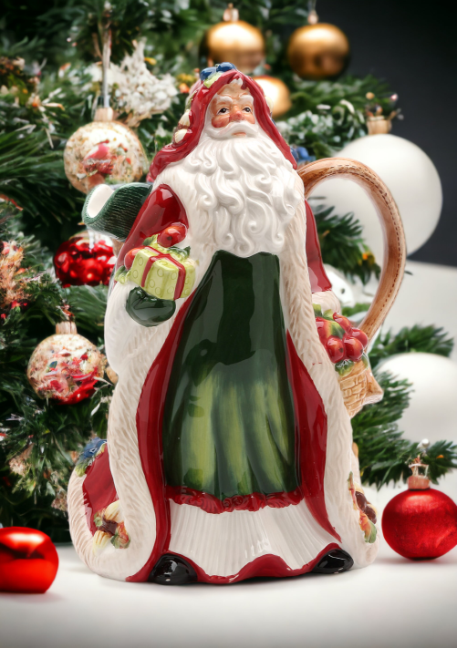 Ceramic Santa Pitcher- Fruitful Holiday Collection Home Décor Gift for Her Gift for Mom Kitchen Décor Christmas Décor