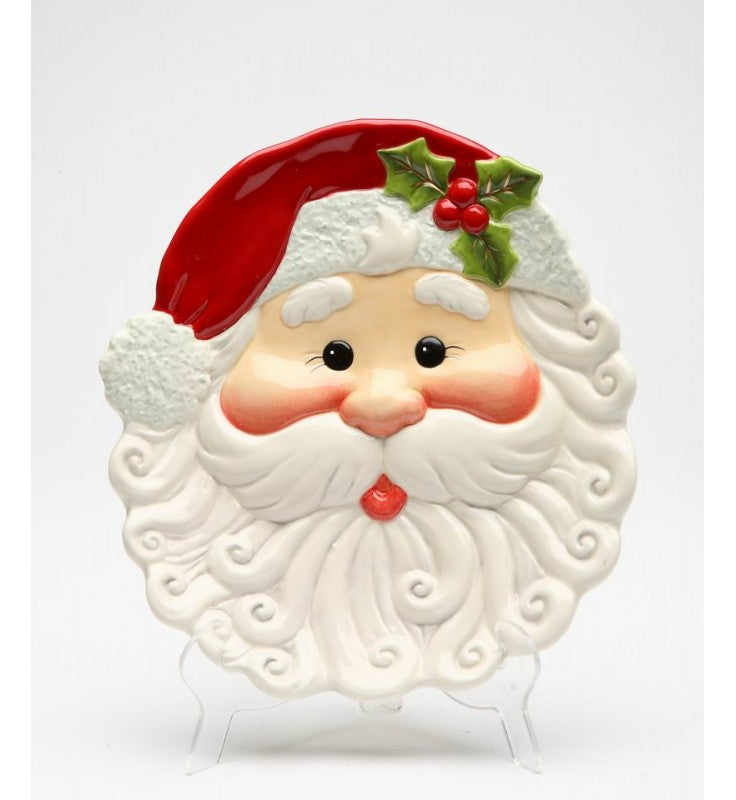 Ceramic Santa Plate (Set Of 4) Christmas Decor Gift for Her - decor plate
