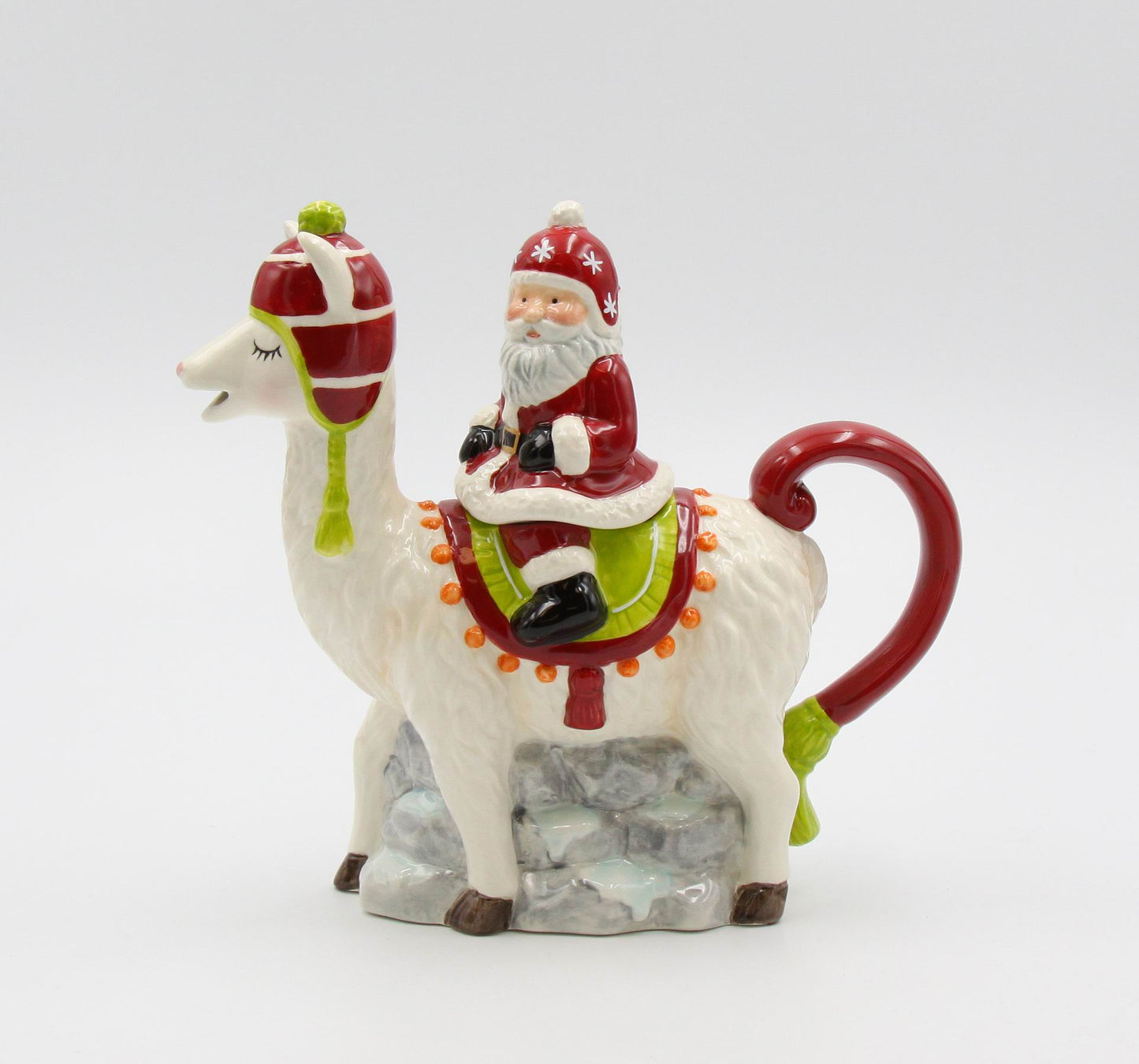 Ceramic Santa Riding A Llama Teapot 14 OZ Home Décor Gift for Her Gift for Mom Kitchen Décor Christmas Décor - teapot
