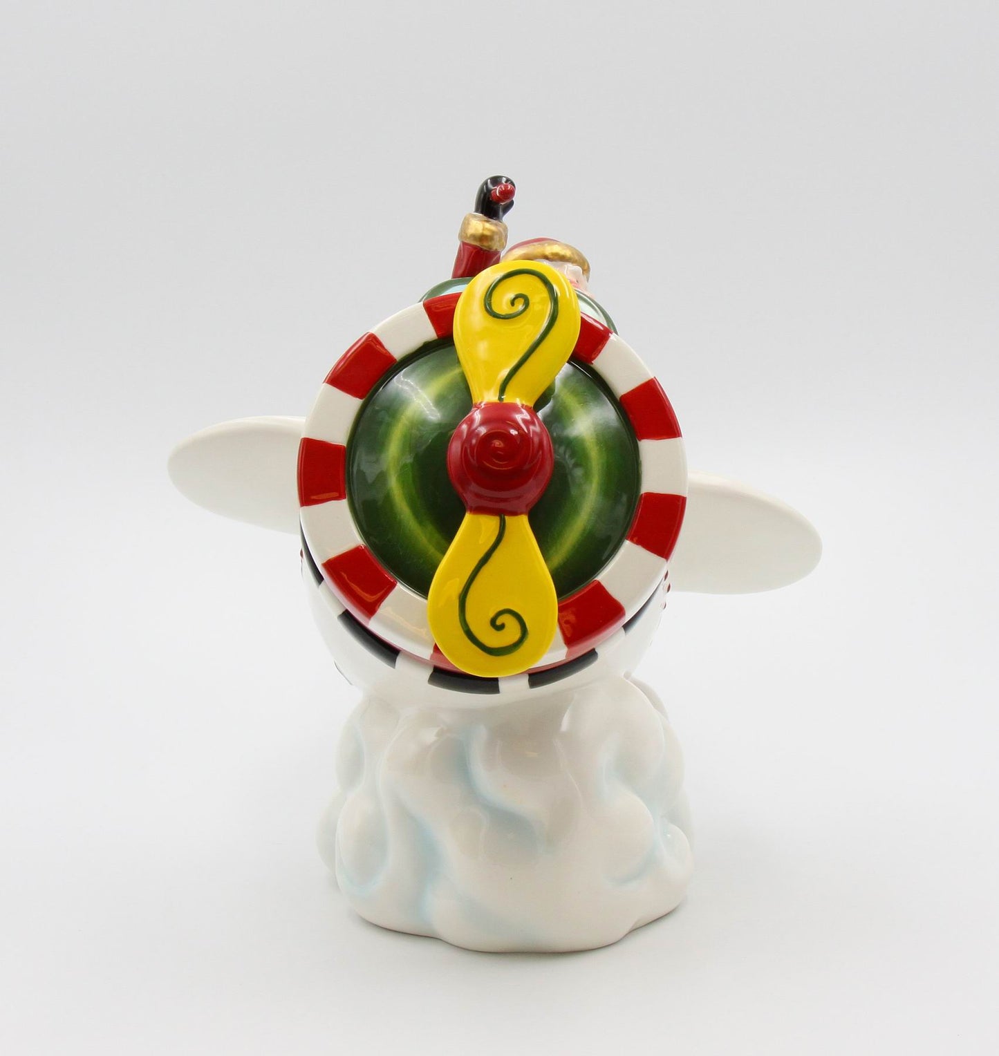 Ceramic Santa With Airplane Cookie Jar Home Décor Gift for Pilot Gift for Her Gift for Mom Kitchen Décor Christmas