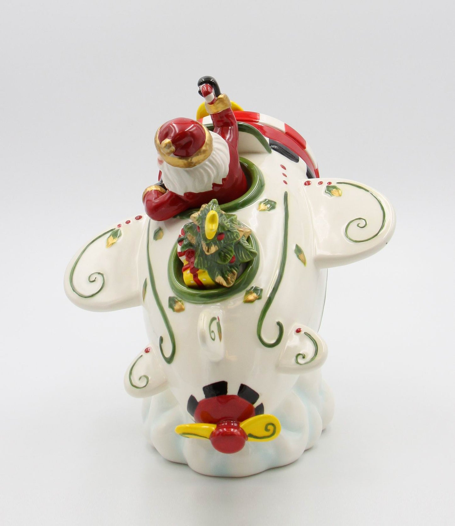 Ceramic Santa With Airplane Cookie Jar Home Décor Gift for Pilot Gift for Her Gift for Mom Kitchen Décor Christmas