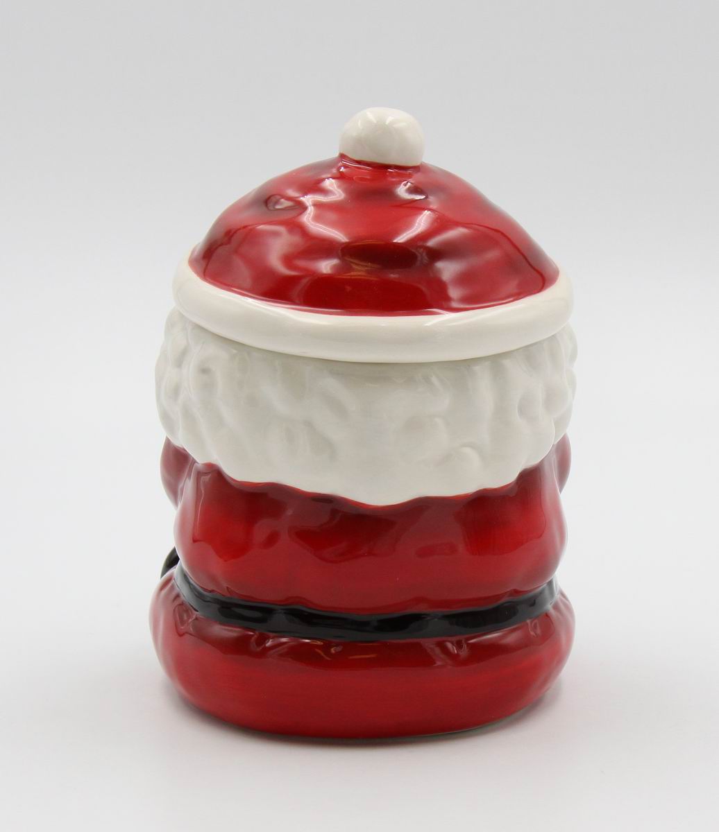 Ceramic Santa With Gingerbread Man Candy Jar Home Décor Gift for Her Gift for Mom Kitchen Décor Christmas Décor