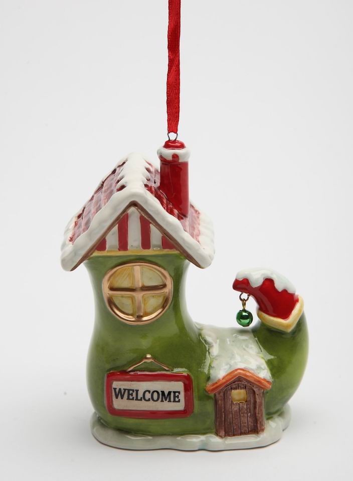 Ceramic Santa’s Village Shoe House Ornament Home Décor Gift for Her Gift for Mom Kitchen Décor Christmas Décor