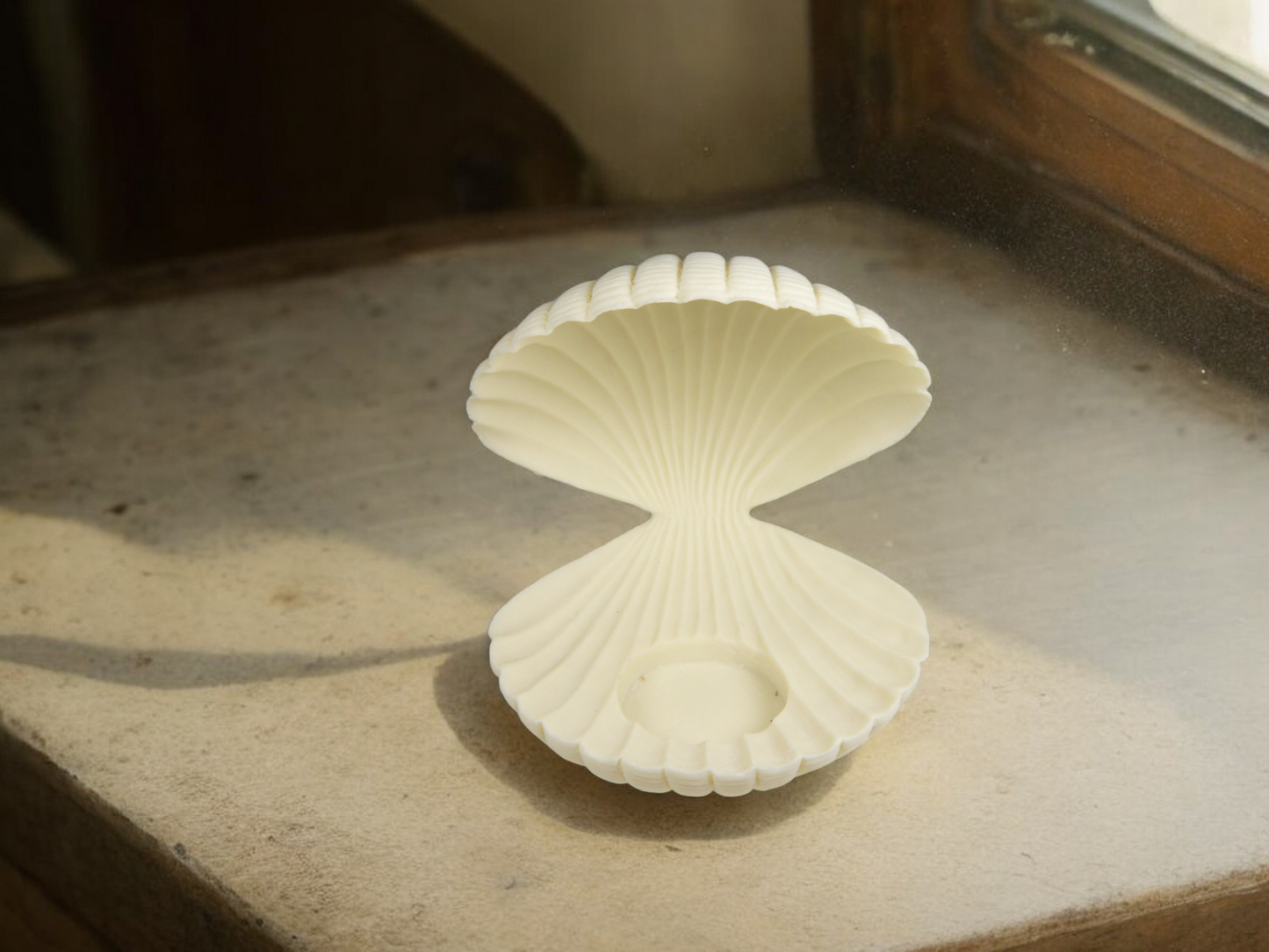 Ceramic Sea Shell Tealight Candle Holder Home Decor Bathroom Decor Gift for Her Gift for Mom - Candle holder