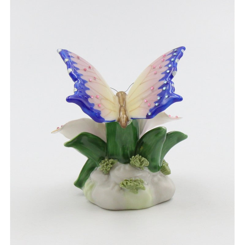 Ceramic Shimmering Butterfly Music Box Playing ’Fur Elise’ Gift for Her Home Decor - Music box
