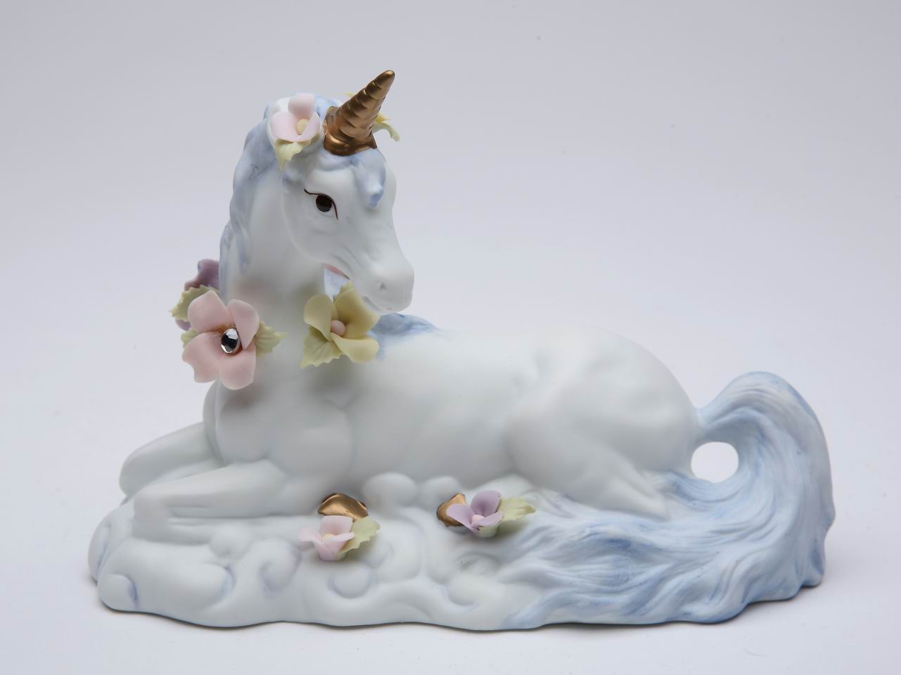 Ceramic Sitting Unicorn Figurine Home Decor Gift for Her Gift for Daughter Bedroom Decor Fantasy Decor Vintage Decor