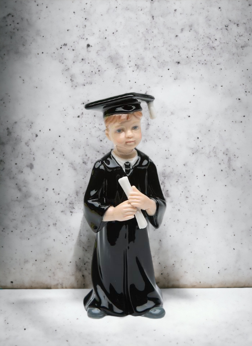 Ceramic Small Size Graduating Boy Figurine Gift for Him Gift for Son Graduation Gift Proud Parents - Figurines