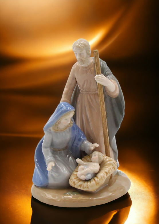 Ceramic Small Size Holy Family Nativity Figurine Home Décor Religious Décor Religious Gift Church Décor Baptism Gift