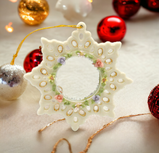 Ceramic Snowflake Ornament Home Décor Gift for Her Gift for Mom Kitchen Décor Christmas Décor - Holiday Ornaments