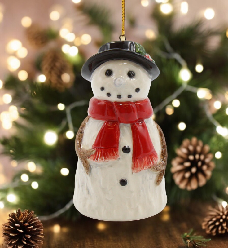 Ceramic Snowman Ornament Christmas Tree Decor - Ornament
