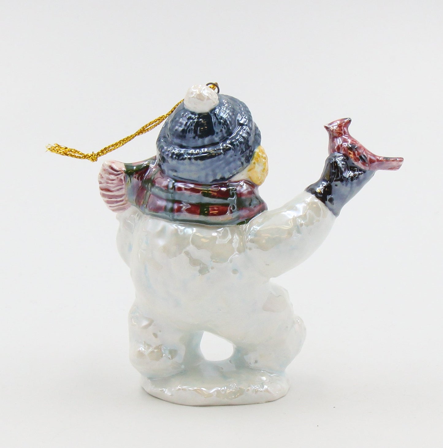 Ceramic Snowman with Bird and Birdhouse Ornament Home Décor Gift for Her Mom Christmas tree Décor - Ornament