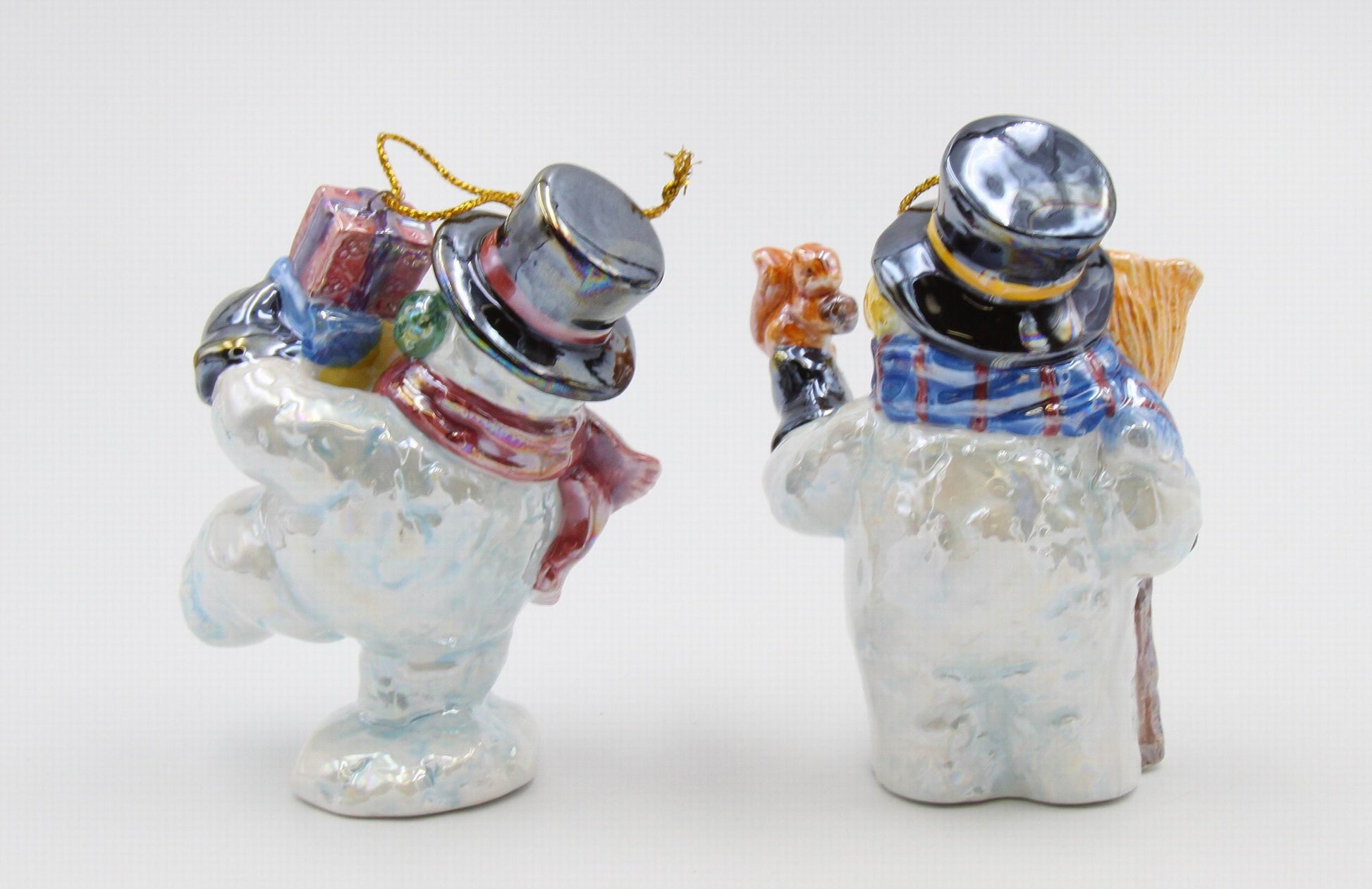 Ceramic Snowman with Gifts and Squirrel Ornaments Home Décor Gift for Her Mom Christmas tree Décor - Ornament