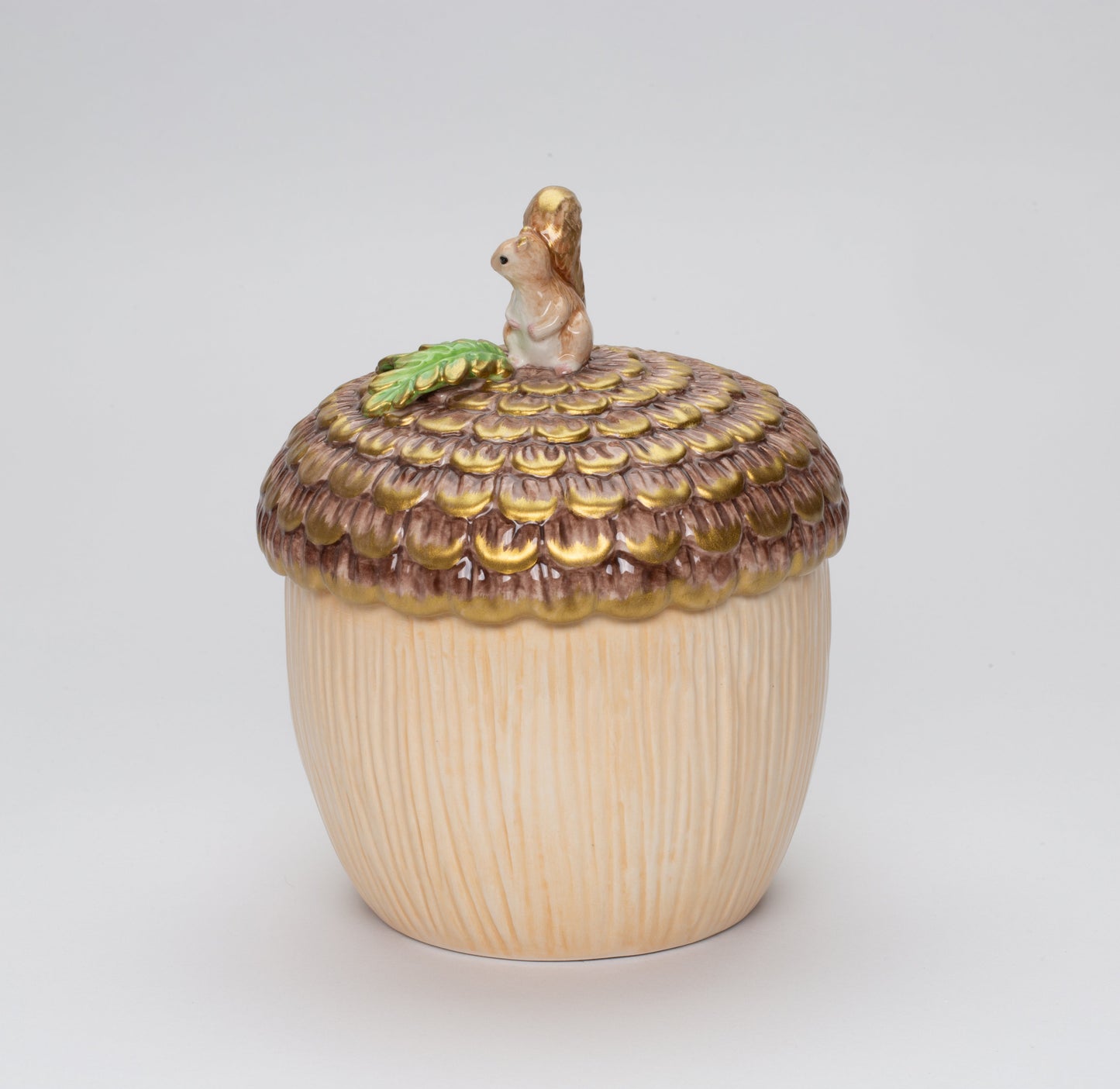Ceramic Squirrel on Top of Acorn Candy Jar Fall Decor Christmas Decor Farmhouse Kitchen Decor - candy jar