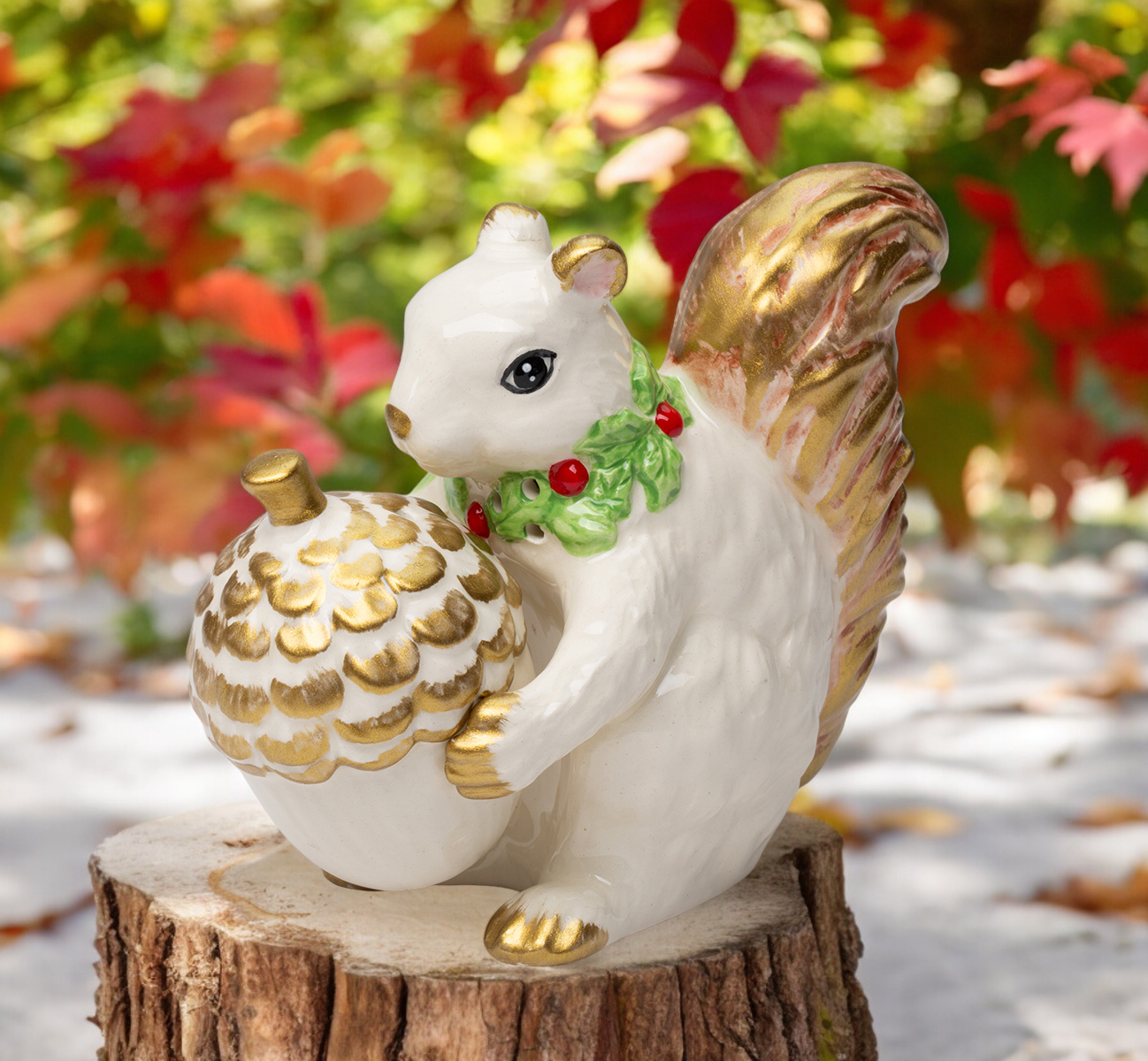 Ceramic Squirrel With Acorn Ceramic Salt And Pepper Shakers Christmas Decor Thanksgiving Decor Gift for Mom - Salt &