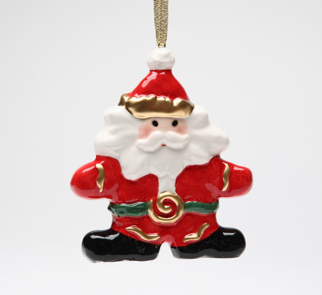 Ceramic Sweet Holiday Ornaments Set Of 4 Train Angel Santa & Children Home Décor Gift for Her Gift for Mom Christmas
