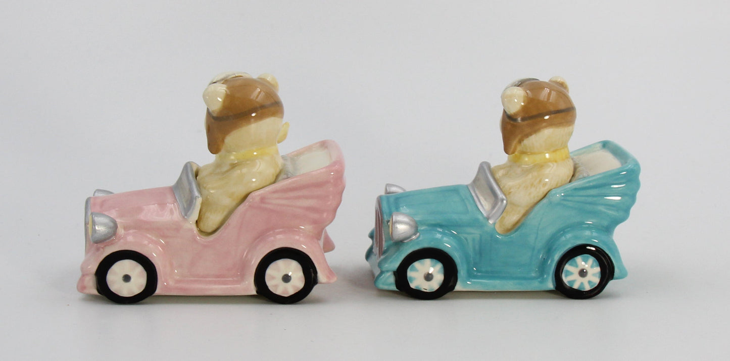Ceramic Teddy Bear Couple Driving Car Salt and Pepper Shakers Home Décor Gift for Her Gift for Mom Kitchen Décor - Salt