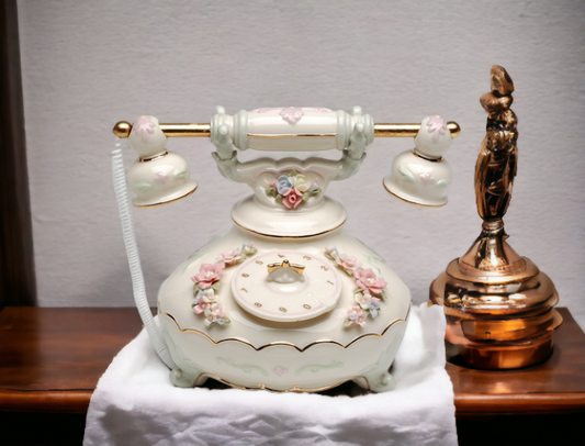 Ceramic Telephone Music Box Home Décor Gift for Her Gift for Mom Vintage Decor - Music Boxes