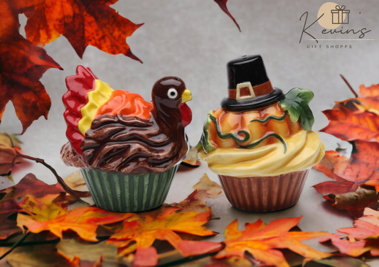 Ceramic Thanksgiving Pumpkin & Turkey Salt & Pepper Shakers Home Décor Gift for Her Gift for Mom Kitchen Décor Fall