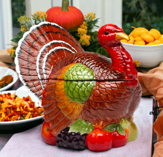 Ceramic Traditional Turkey Cookie Jar Home Décor Gift for Her Gift for Mom Kitchen Décor Fall Décor Thanksgiving Décor
