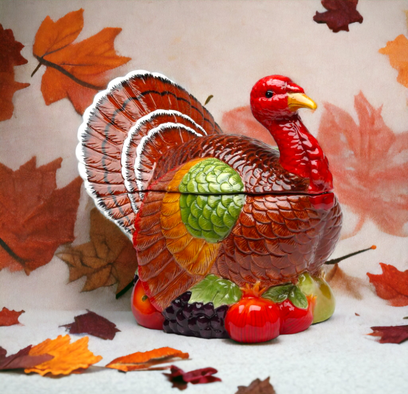 Ceramic Traditional Turkey Cookie Jar Home Décor Gift for Her Gift for Mom Kitchen Décor Fall Décor Thanksgiving Décor