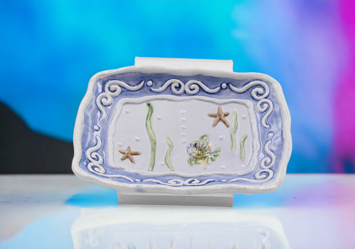 Ceramic Tropical Fish Soap Dish Home Décor Gift for Her Gift for Mom Kitchen Décor Bathroom Vanity Decor - Soap Dishes