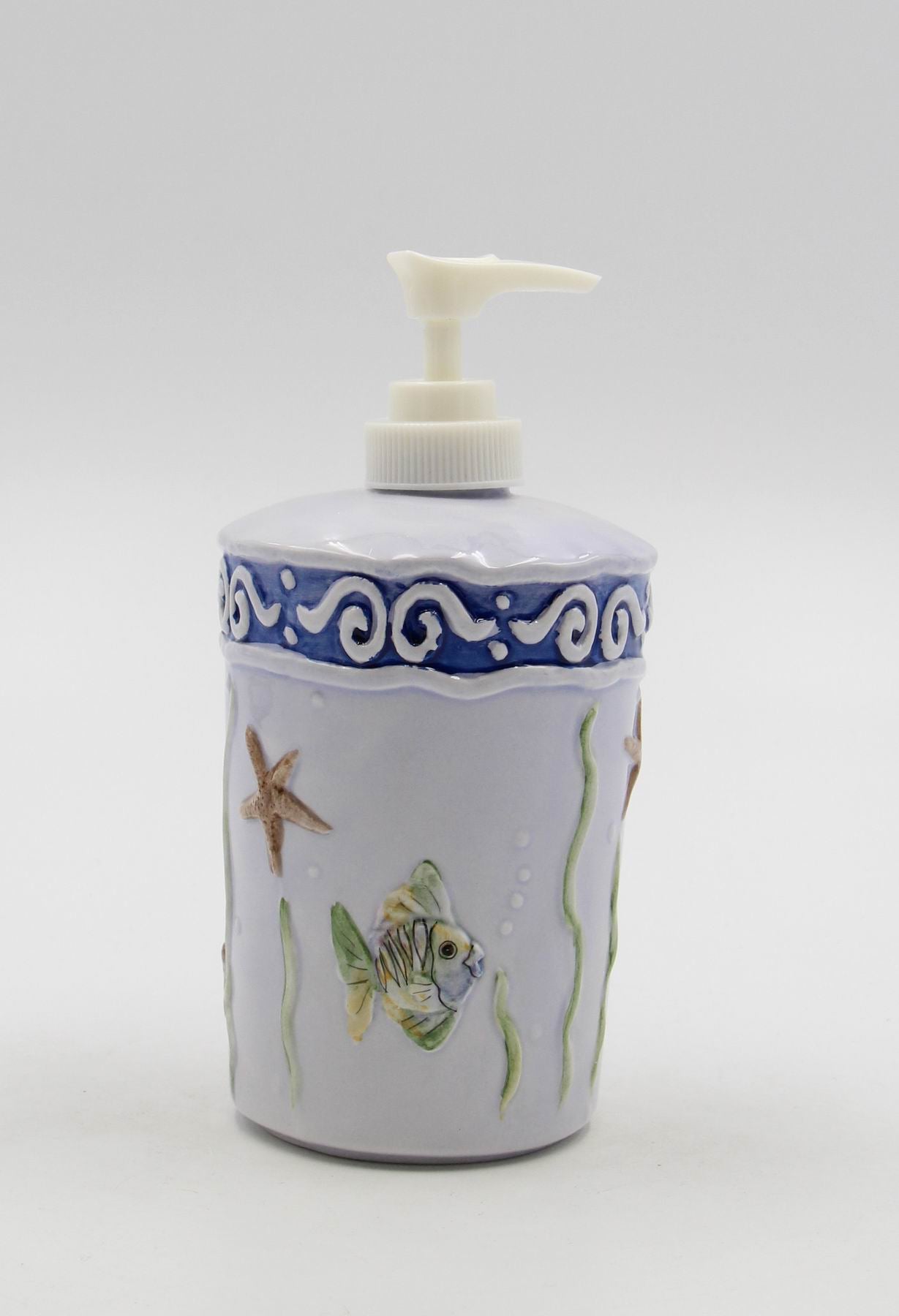 Ceramic Tropical Fish Soap Pump Home Décor Gift for Her Gift for Mom Vanity Décor - Soap Pump