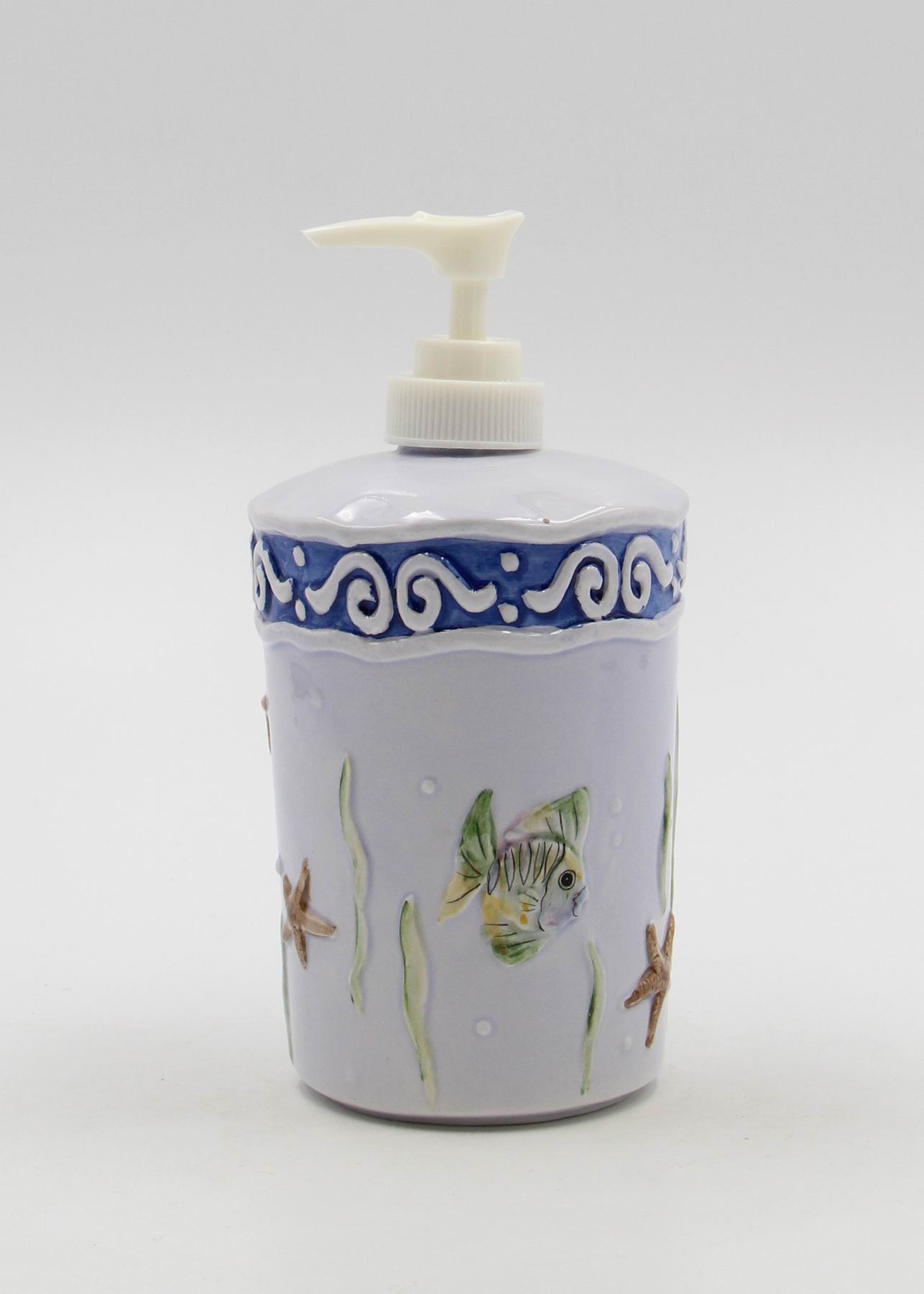 Ceramic Tropical Fish Soap Pump Home Décor Gift for Her Gift for Mom Vanity Décor - Soap Pump