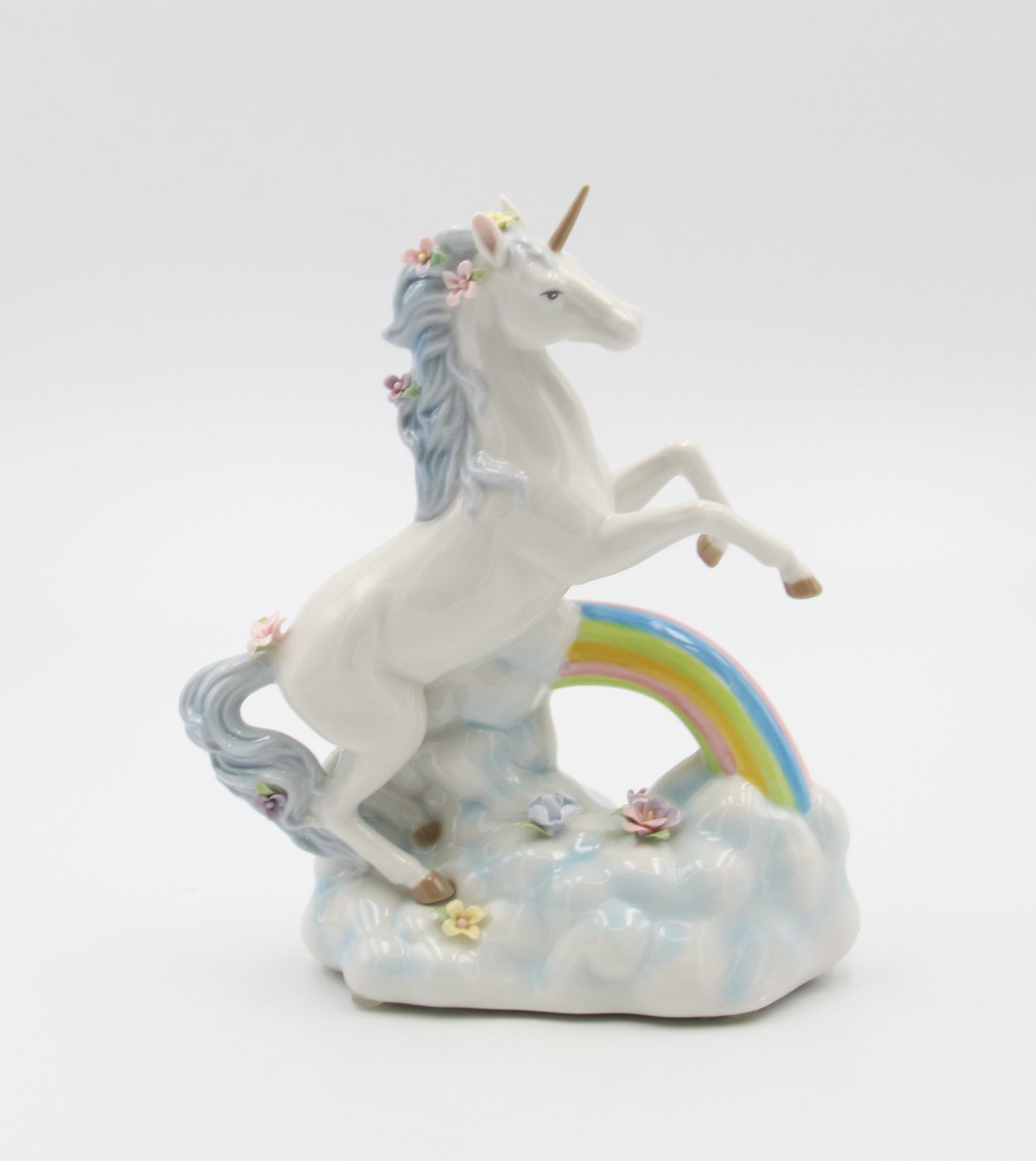Ceramic Unicorn Jumping Over The Rainbow Musical Box Home Décor Gift for Her Gift for Daughter Horse Lover Gift