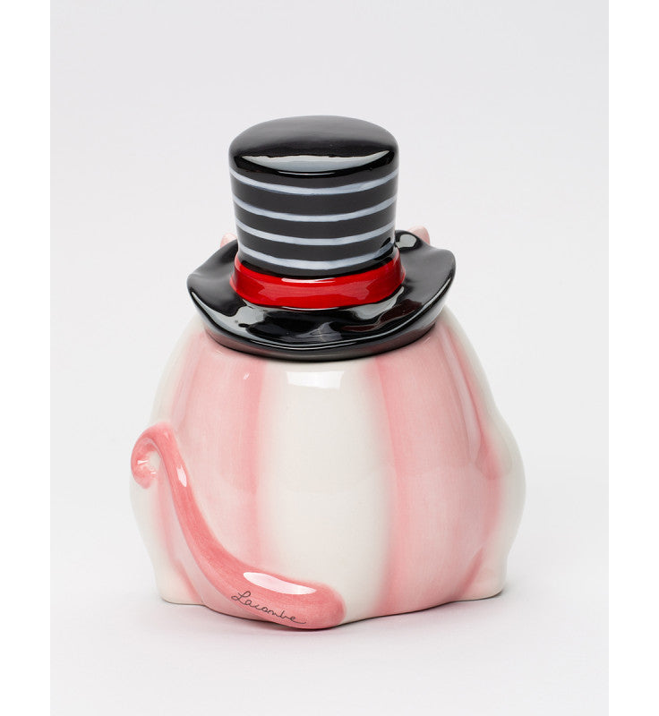 Ceramic Valentine Themed Whiskered Cat Chocolate Candy Jar Gift for Her Gift for Mom Valentine’s Day Décor Romantic