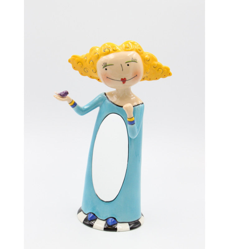 Ceramic Vanity Girl Mirror and Accessory Holder Vanity Decor Gift for Her - mirror