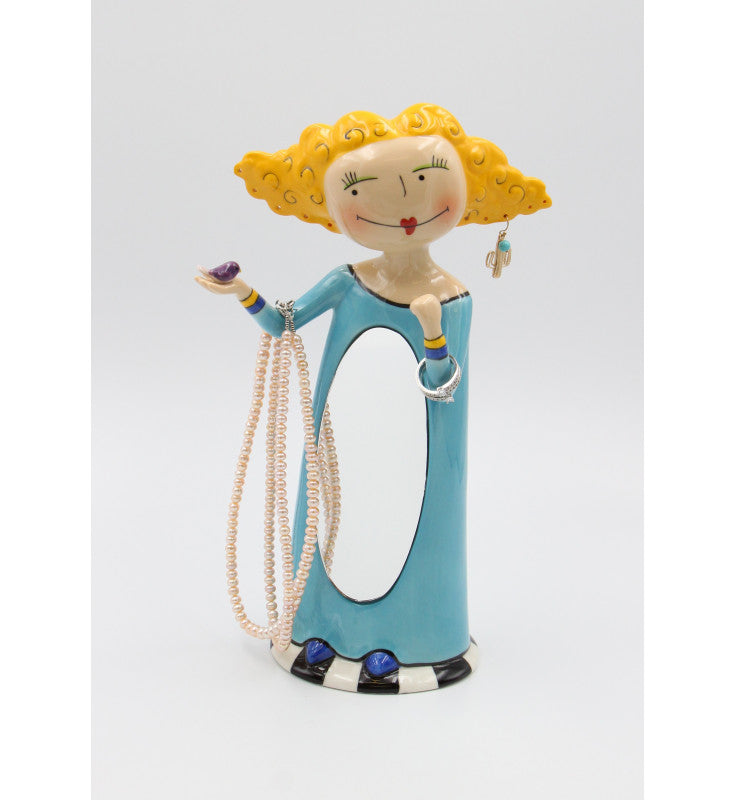 Ceramic Vanity Girl Mirror and Accessory Holder Vanity Decor Gift for Her - mirror