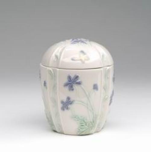 Ceramic Violet Flower Accessory Box Bathroom Vanity Decor Gift for Her - jewelry box