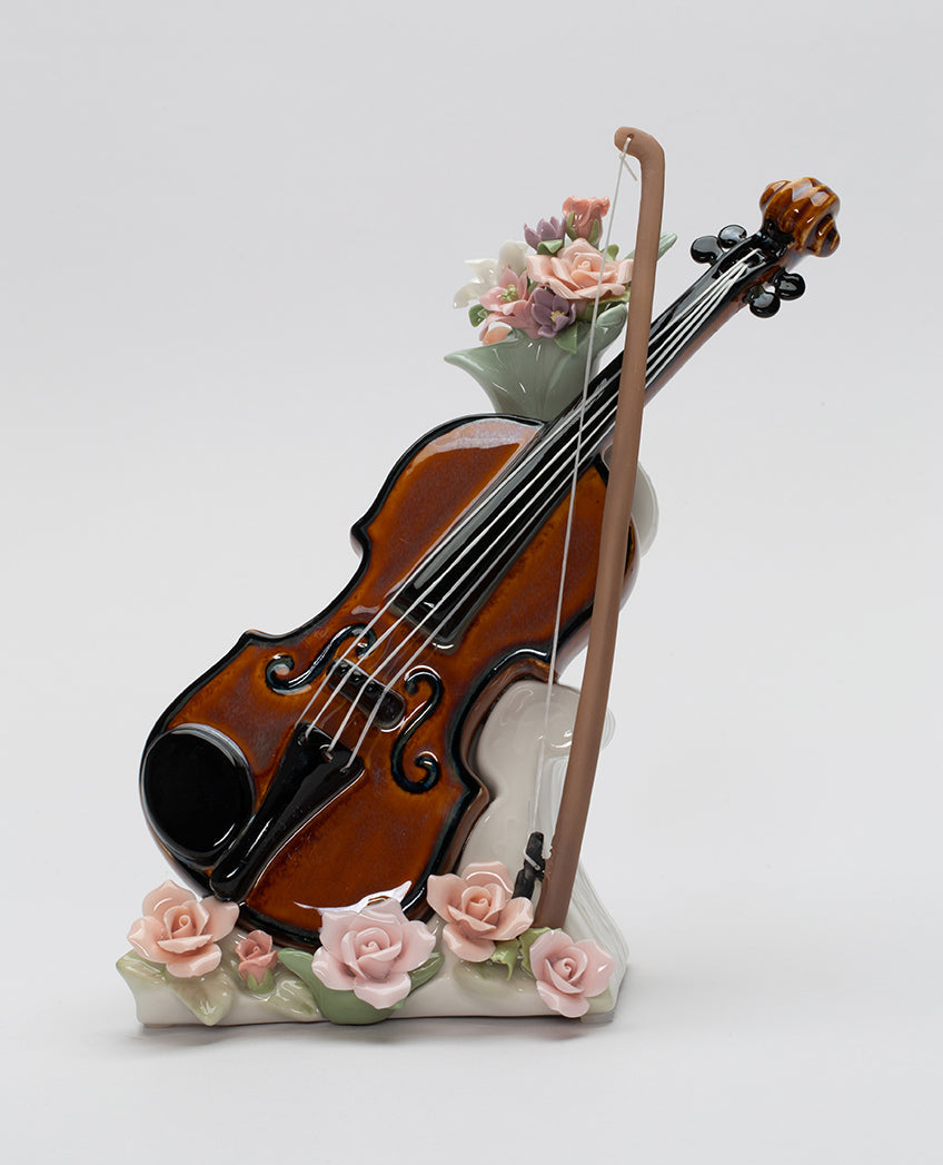 Ceramic Violin Music Box Playing ’My Heart Will Go On’ Gift for Violinist Musician Gift - Music box