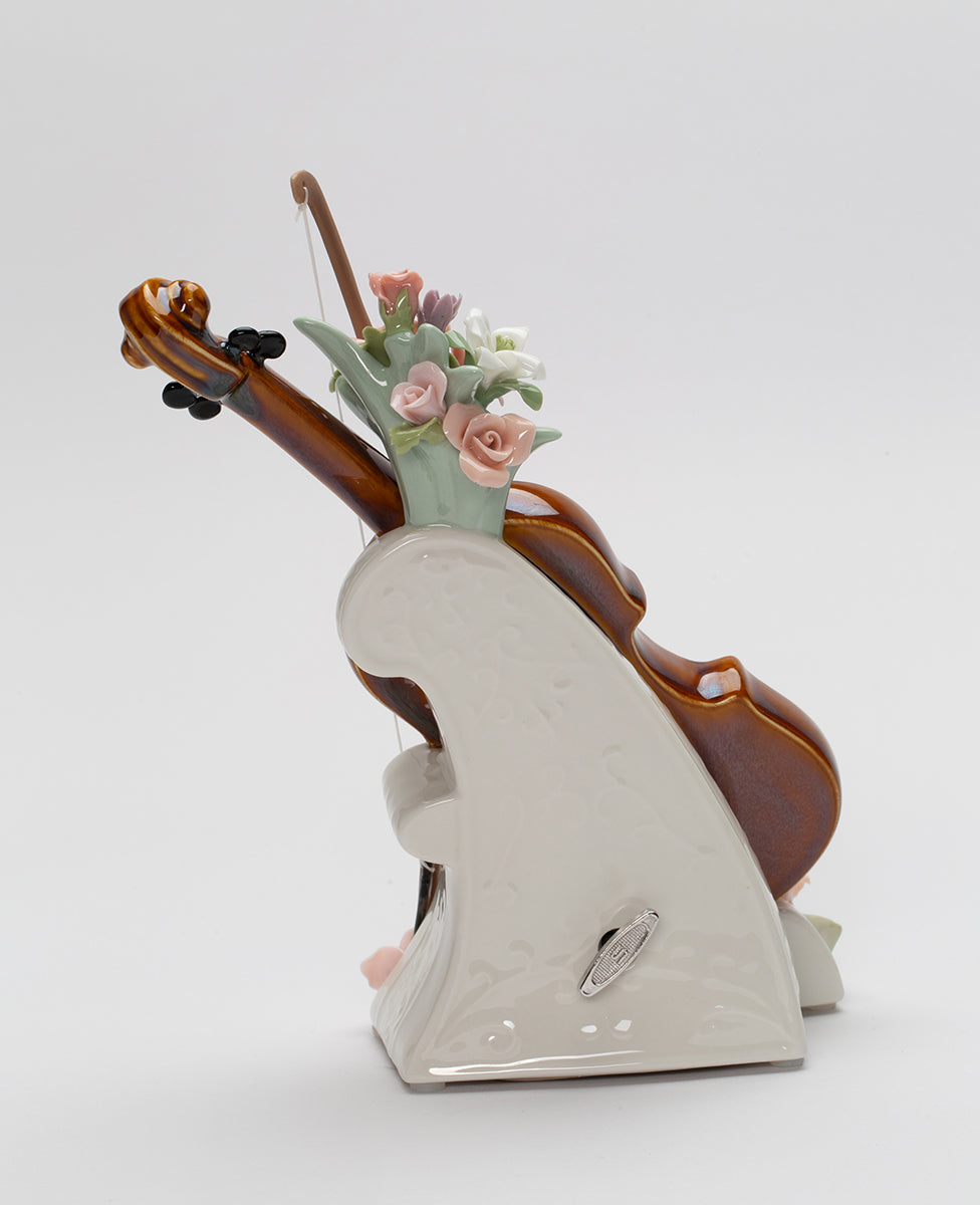 Ceramic Violin Music Box Playing ’My Heart Will Go On’ Gift for Violinist Musician Gift - Music box