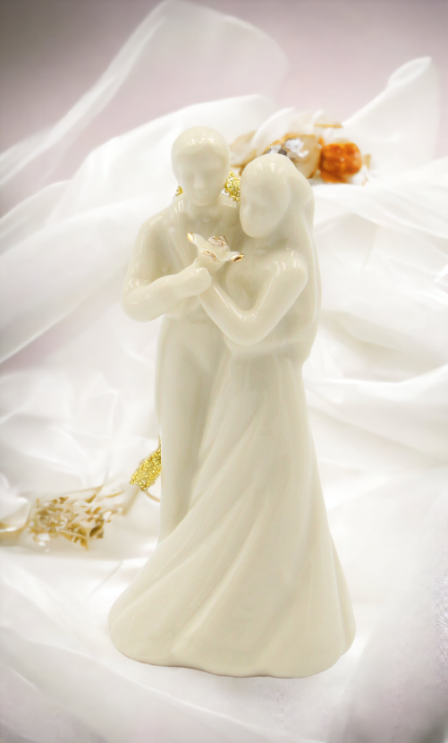 Ceramic Wedding Couple Ornament Wedding Décor or Gift Anniversary Décor or Gift Home Décor Vanity Decor - Ornament