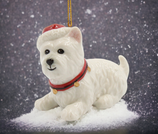 Ceramic West Terrier Dog Christmas Tree Ornament Home Décor Gift for Her Gift for Mom Kitchen Décor Dog Lover Gift Pet
