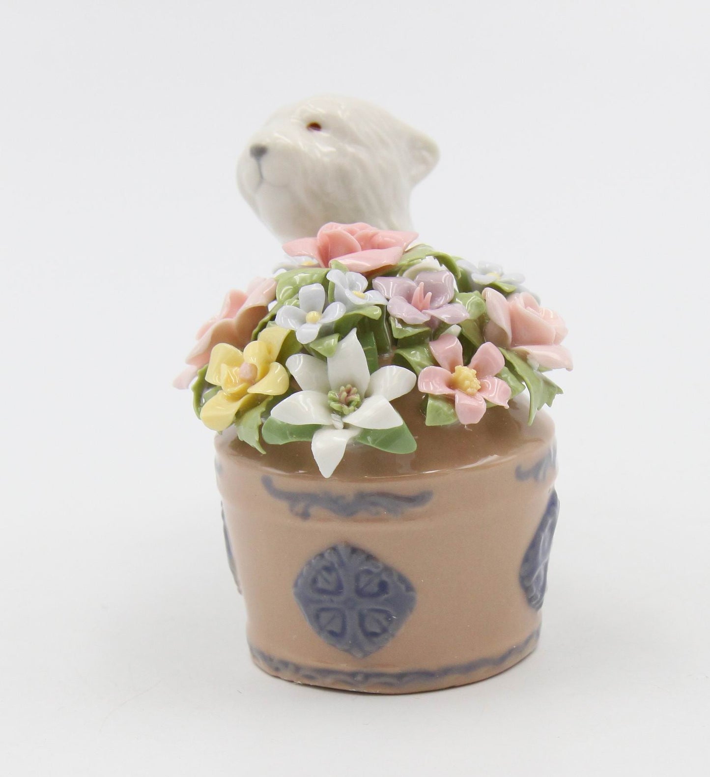Ceramic Westie Dog By Floral Pot Small Figurine Home Décor Gift for Her Gift for Mom Kitchen Décor Dog Lover Gift Pet