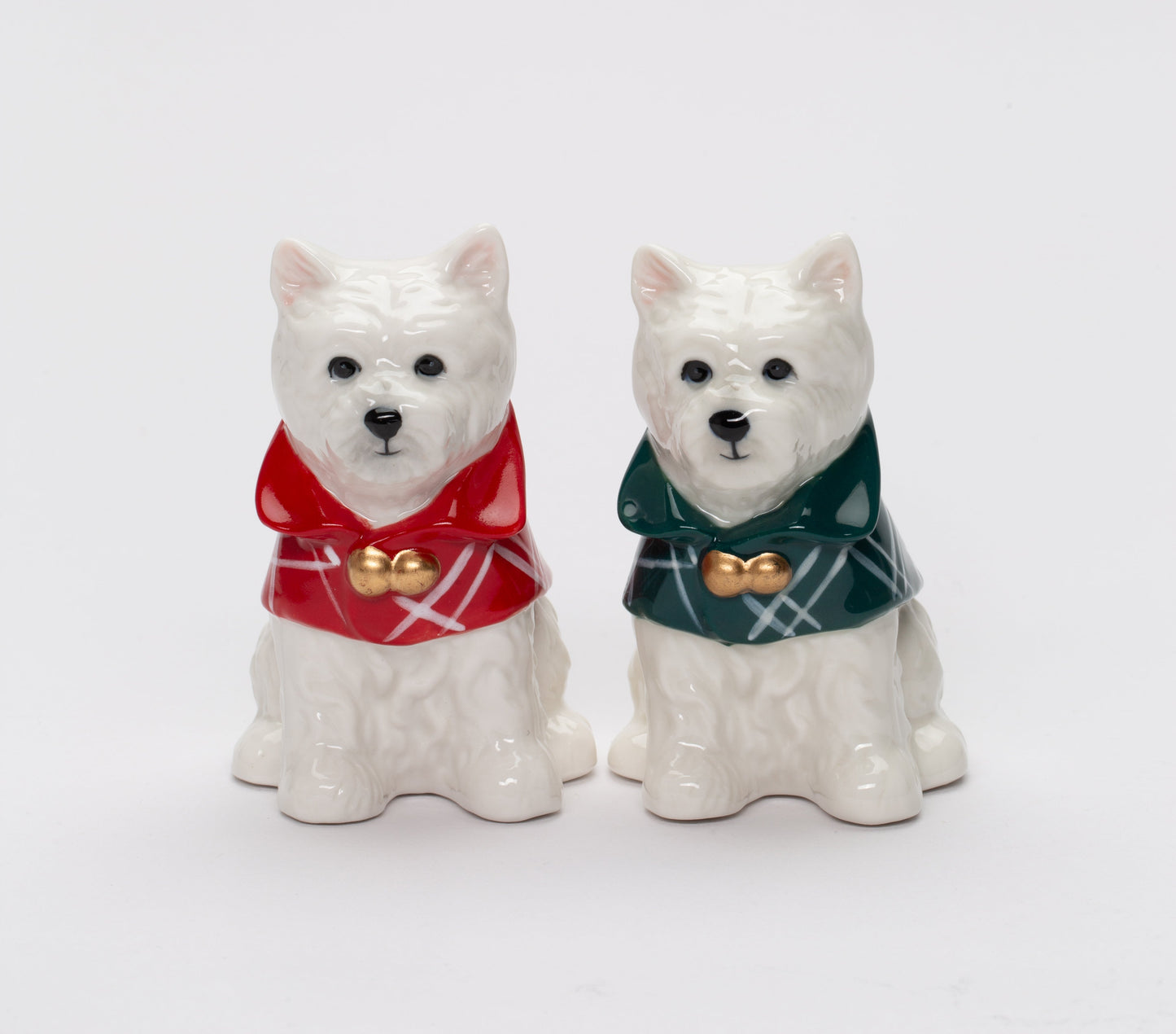Ceramic Westie Dogs with Winter Capes Salt and Pepper Shakers Home Décor Gift for Her Gift for Mom Kitchen Décor