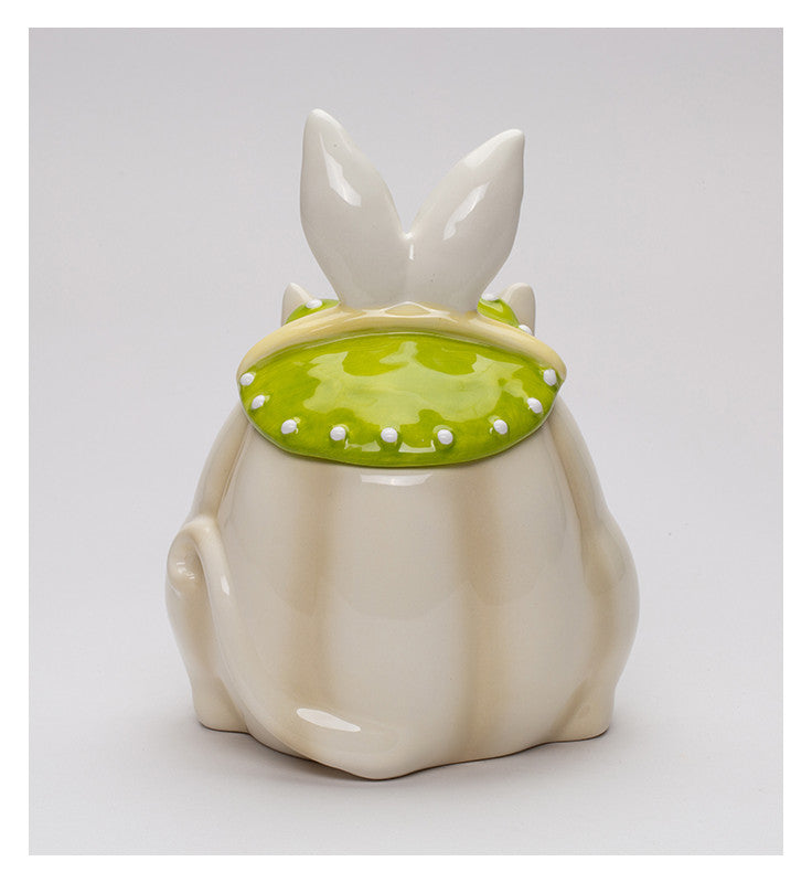 Ceramic Whisker Cat Easter Bunny Rabbit Candy Jar Spring Easter Decor Kitchen Decor Gift for Her - candy jar