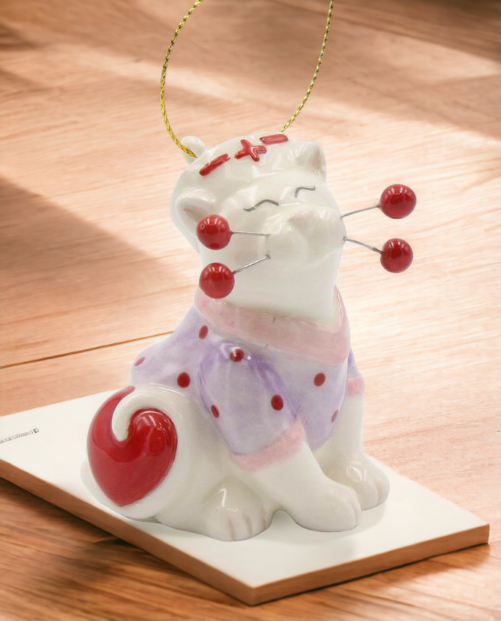Ceramic Whisker Cat Nurse Ornament Home Décor Gift for Her Gift for Mom Kitchen Décor Cat Lovers Gift Gift for Nurse