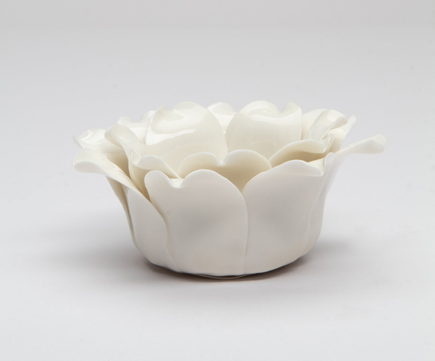 Ceramic White Flower Candle Holder Home Décor Gift for Her Gift for Mom Bathroom Décor Vanity Décor Wedding Table Decor