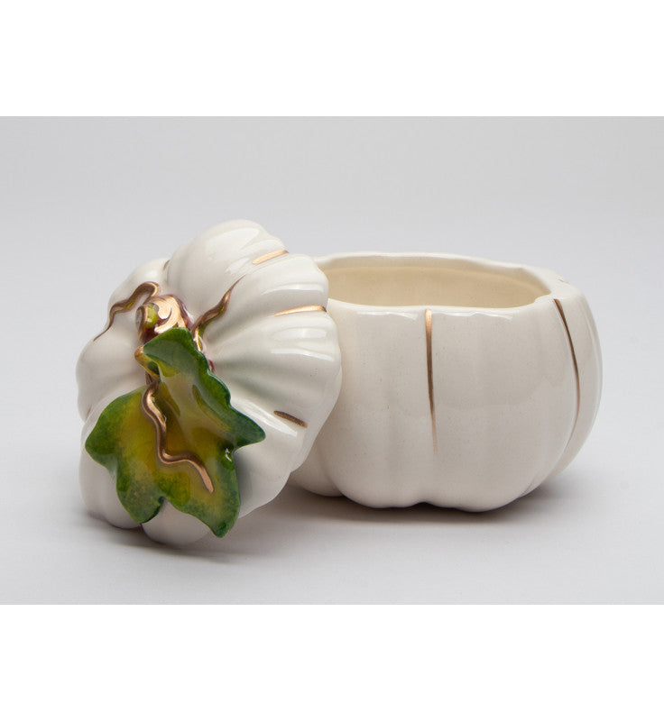 Ceramic White Pumpkin Candy Box - Small Size Home Décor Gift for Her Gift for Mom Kitchen Décor Fall Décor Thanksgiving